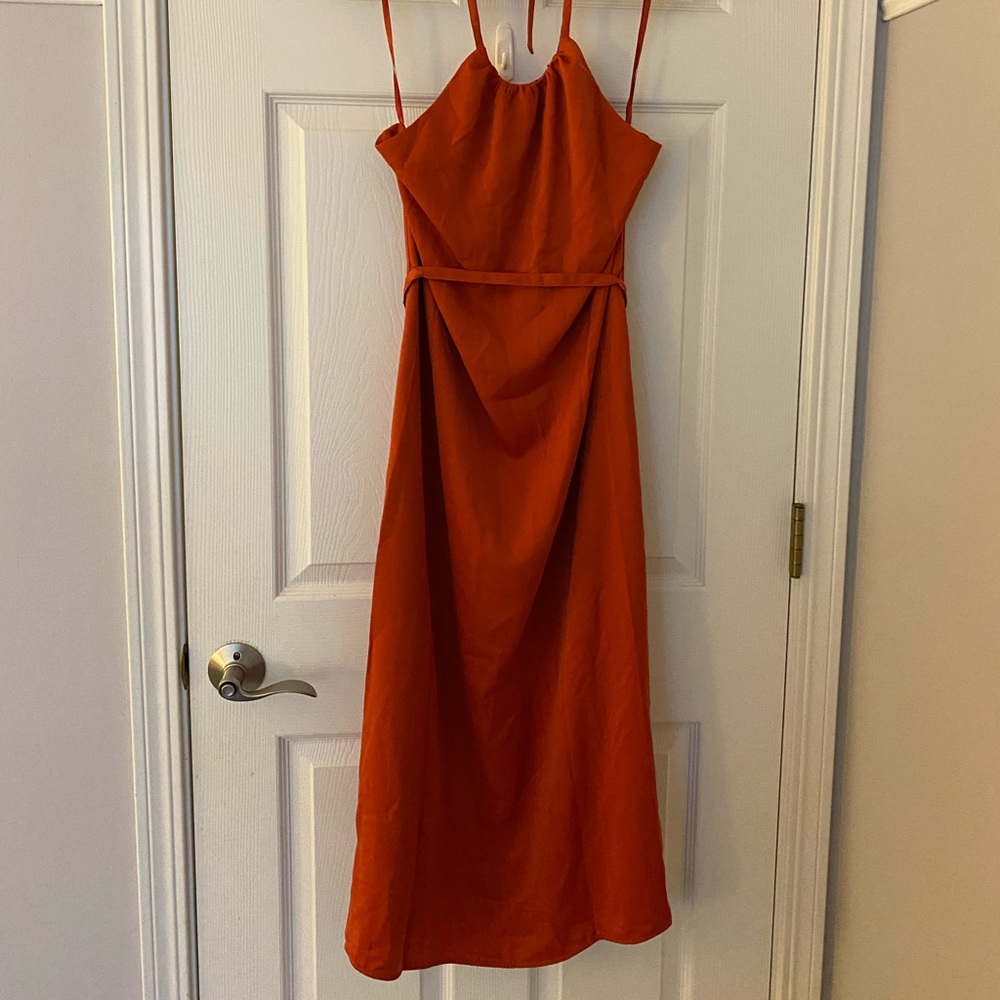 French Connection halter dress orange NWT
